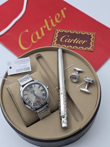 طقم (كارتير/CARTIER) - ساعة ، قلم ، كبك