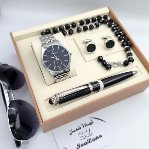 طقم رجالي - ( ساعة ، كبك ، قلم ، سبحه ، نظارة)