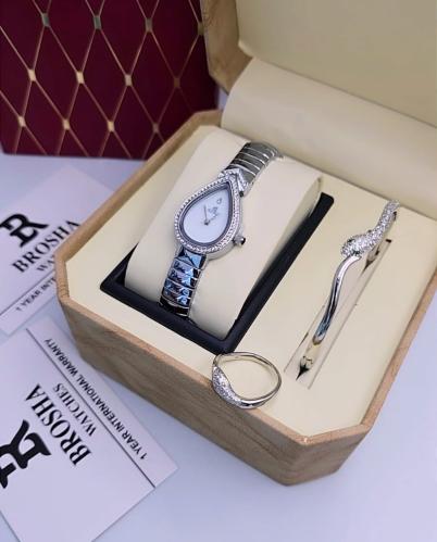 طقم نسائي - ( ساعة الدمعة ، اسوارة ، خاتم )