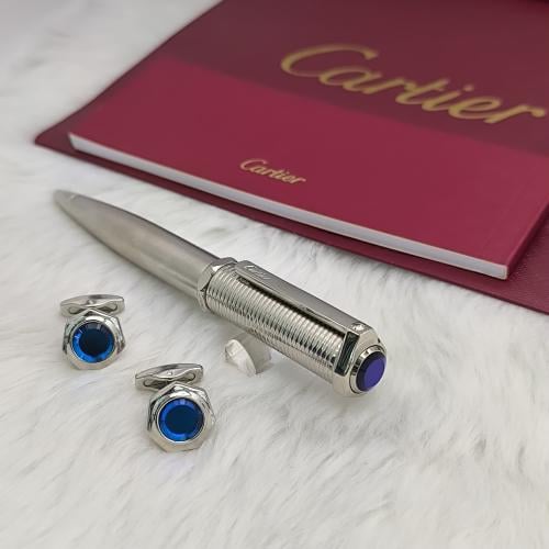 طقم قلم وكبك كارتير CARTIER