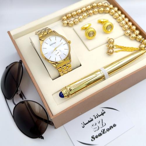 طقم رجالي - ( ساعة ، كبك ، قلم ، سبحه ، نظارة)