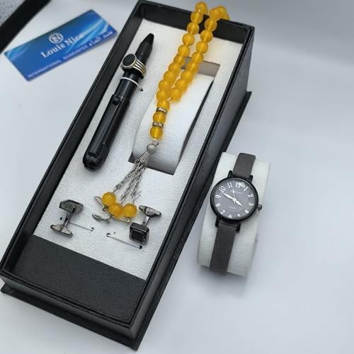 طقم أطفال - (ساعة ، كبك ، سبحة ، قلم ، خاتم)