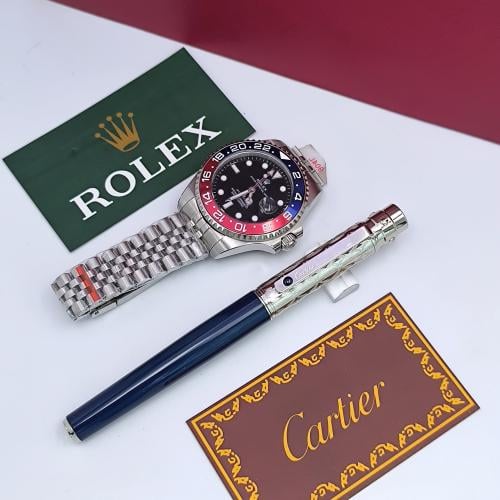 ساعة ROLEX و قلم CARTIER - رجالي
