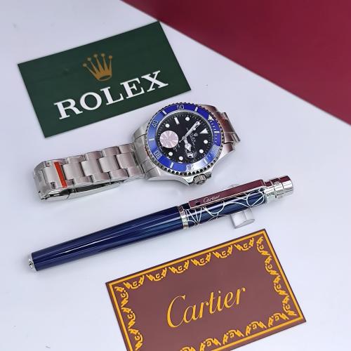 ساعة ROLEX و قلم CARTIER - رجالي