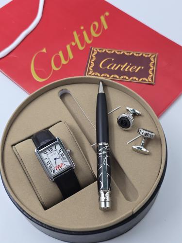 طقم (كارتير/CARTIER) - ساعة ، قلم ، كبك