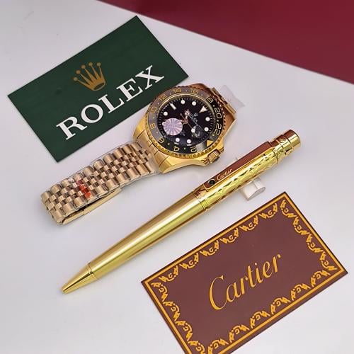 ساعة ROLEX و قلم CARTIER - رجالي