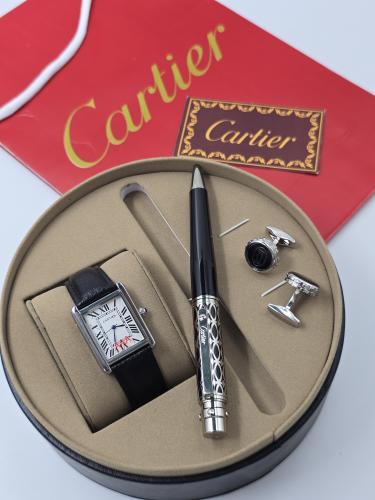 طقم (كارتير/CARTIER) - ساعة ، قلم ، كبك