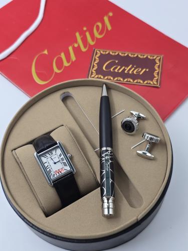 طقم (كارتير/CARTIER) - ساعة ، قلم ، كبك