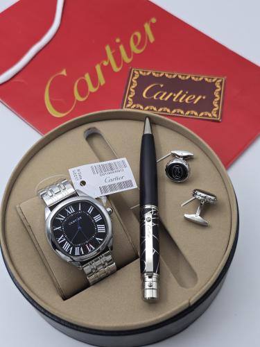 طقم (كارتير/CARTIER) - ساعة ، قلم ، كبك