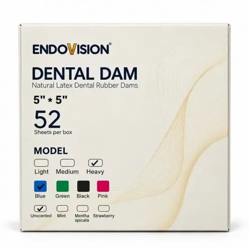 Endovision® – Latex Dental Rubber Dam 5"X5"