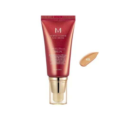Foundation "Meesha Perfect Coverage" – Gold color with sun protection
