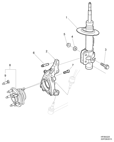 مساعد امامي كابرس 14/16 اصلي يسار