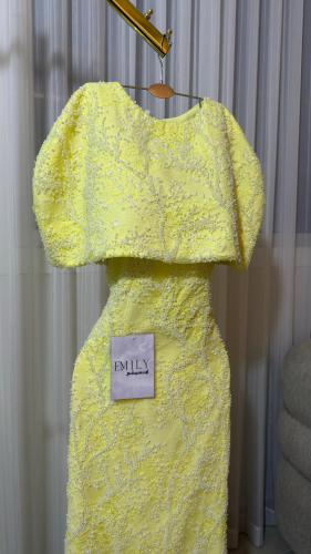 Boshra lemon-colored dress