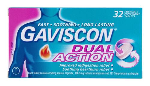 GAVISCON DOUBLE ACTION 32 CHEW. TAB
