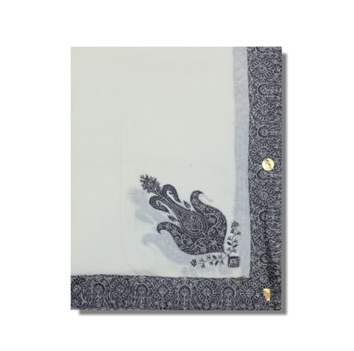 شال كشميري بتطريز رمادي داكن