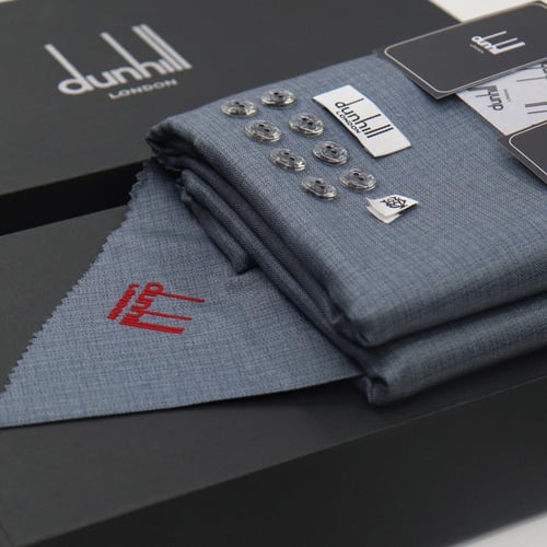 قماش شتوي ماركة دنهل فضي مقلم A1