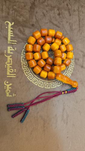 Amber-colored clay rosary 44g