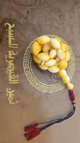 Amber-colored clay rosary 39g
