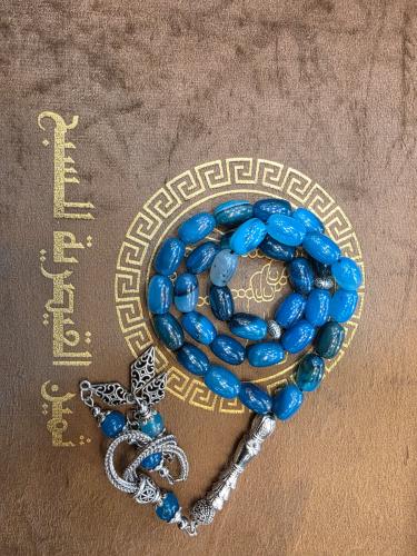 Blue agate rosary