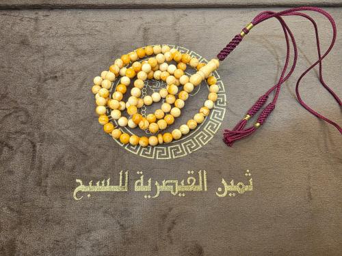 Amber-colored clay rosary 20g