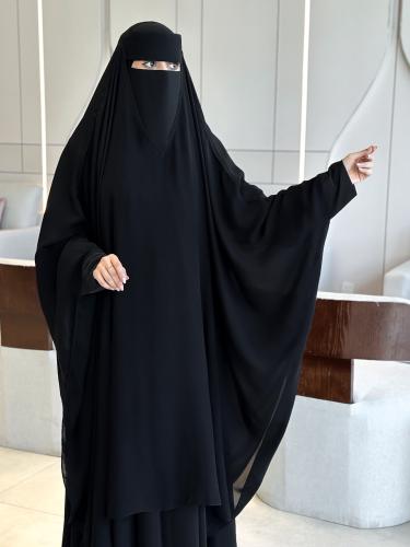 خمار اسلامي بأكمام استرتش+نقاب مجاني