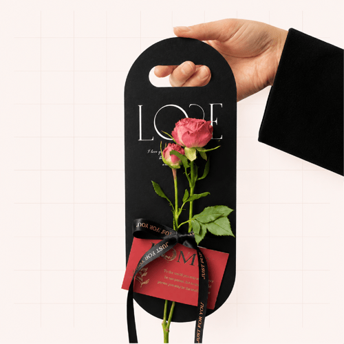 Flower holder card with handle