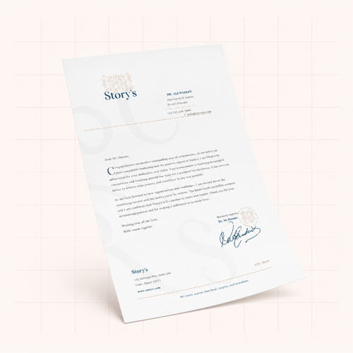Luxury white letter paper
