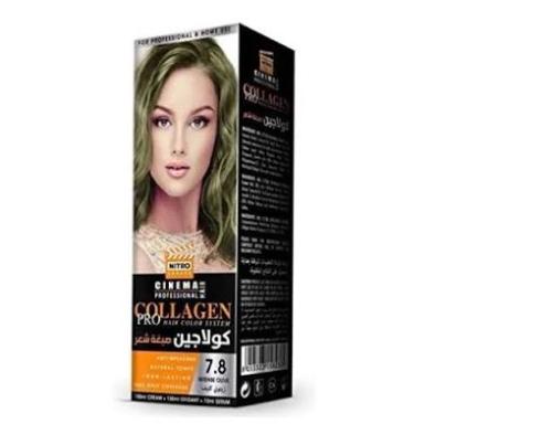 نيترو كندا كولاجين صبغة شعر 7.8 زيتوني كثيف