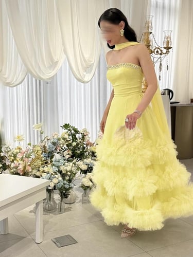 فستان لموني سهرة