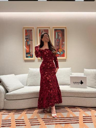 فستان برغندي انيق