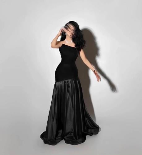 فستان اسود جوخ