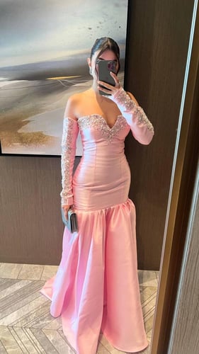 فستان بنك طويل بتصميم ملكي للسيدات بالمناسبات الفا...