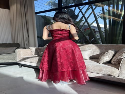 فستان دانتل احمر