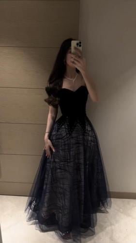 فستان مخملي شيفون راقي