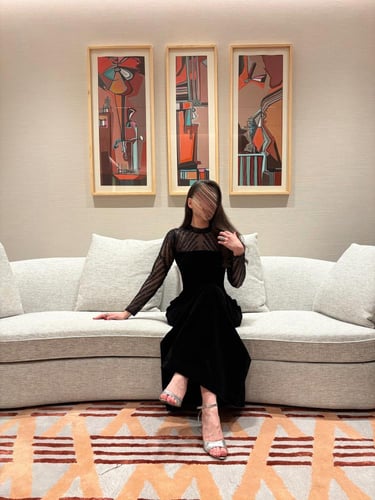 فستان اسود شتوي