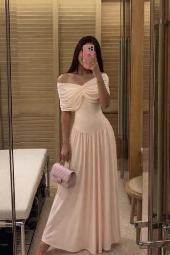 فستان لحمي شيفون جورجيت