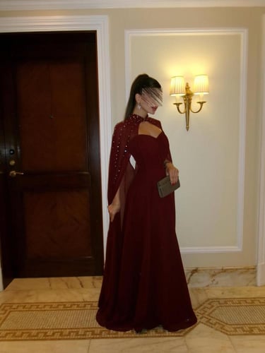 فستان برغندي انيق