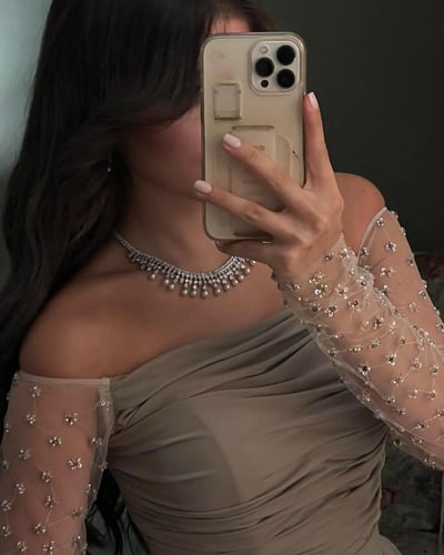 فستان رمادي سهرة