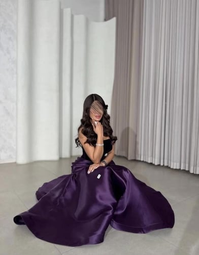 فستان موف بفيونكة