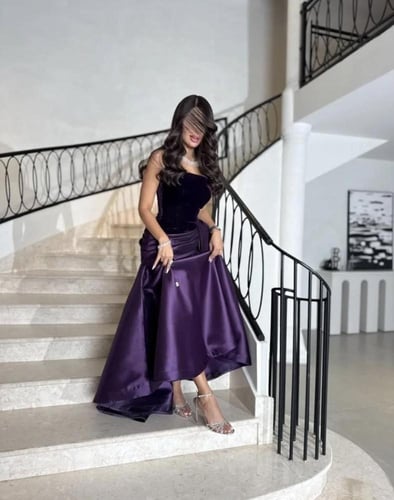 فستان موف بفيونكة