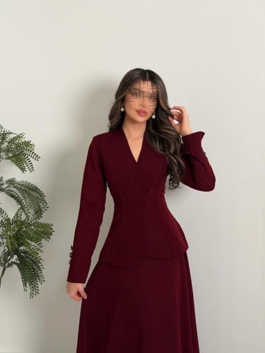 فستان برغندي ساتر