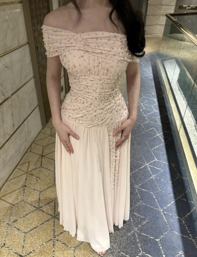 فستان بيج شيفون انيق بتطويز يدوي