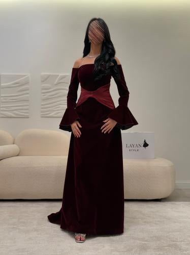 فستان برغندي انيق