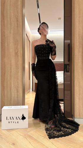فستان اسود دانتل راقي