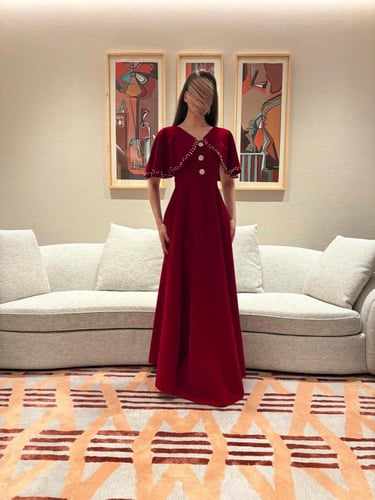 فستان برغندي انيق