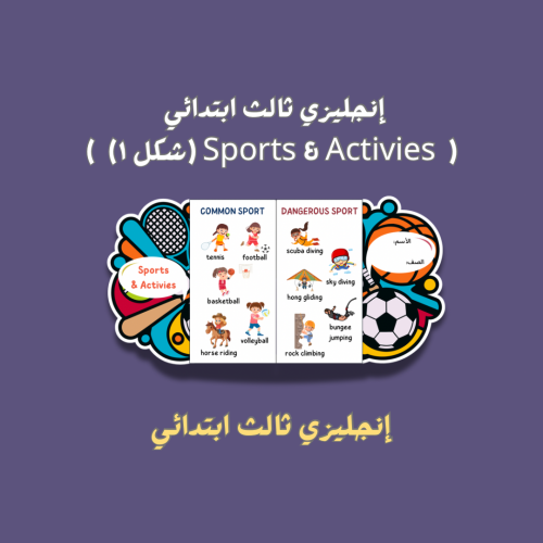 إنجليزي ثالث ابتدائي ( Sports & Activies ) شكل ١