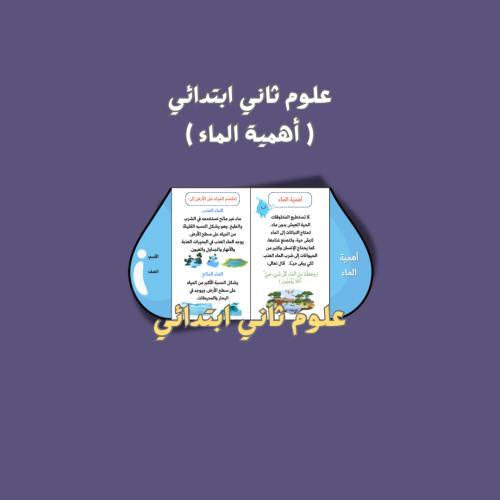 علوم ثاني ابتدائي ( أهمية الماء )