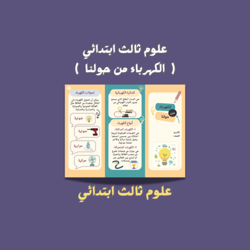 علوم ثالث ابتدائي ( الكهرباء من حولنا )