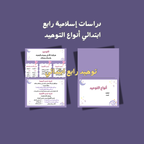 توحيد رابع ابتدائي.. أنواع التوحيد