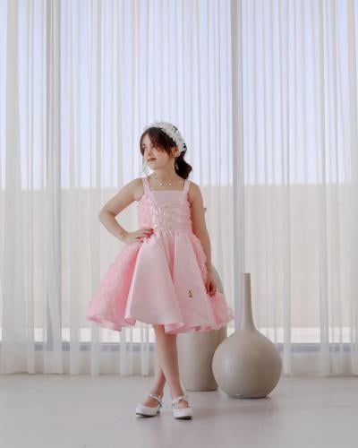 فستان وردي بحله جديده ومميزه